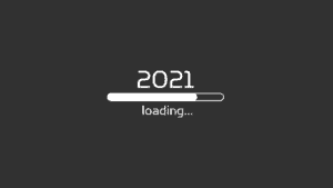 2021 with computer progress bar and caption, "loading" for happy new year 2021 blog post